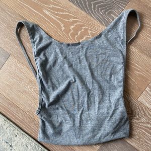 American Apparel Grey Backless Bodysuit